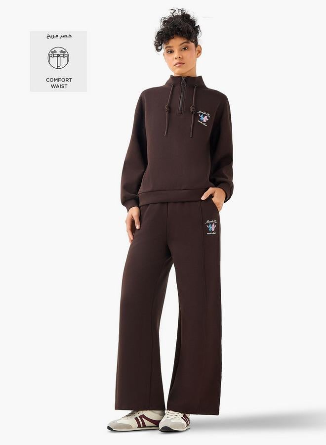 SP Characters Lilo and Stitch Relaxed Fit Mid-Rise Cotton Wide Leg Pants - Image 3