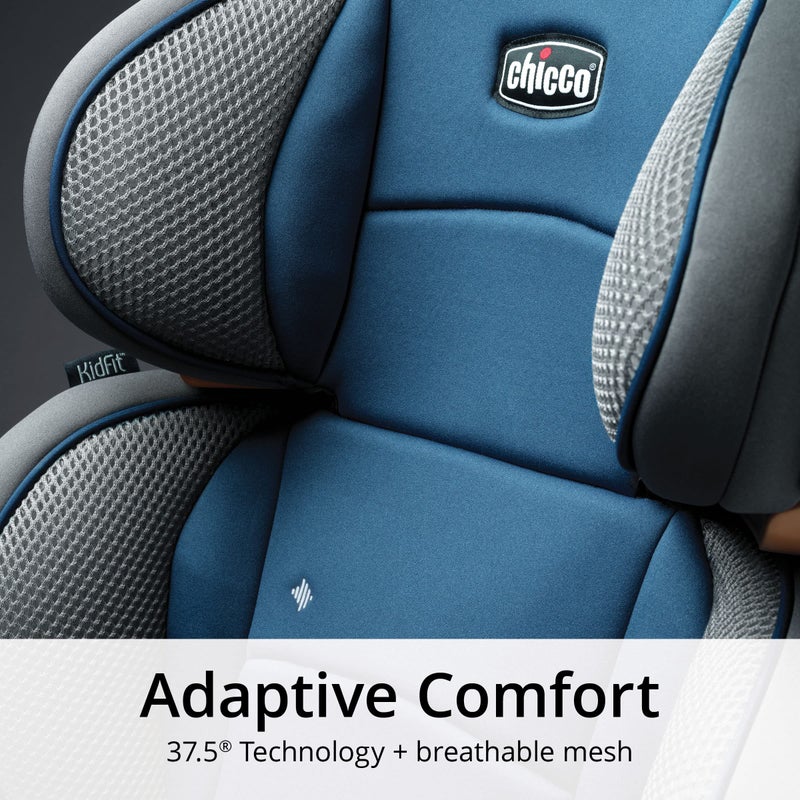Chicco KidFit Adapt Plus 2-in-1 Belt-Positioning Booster Car Seat, Backless and High Back Booster Seat, for Children Aged 4 Years and up and 40-100 lbs., Vapor/Grey - Image 2