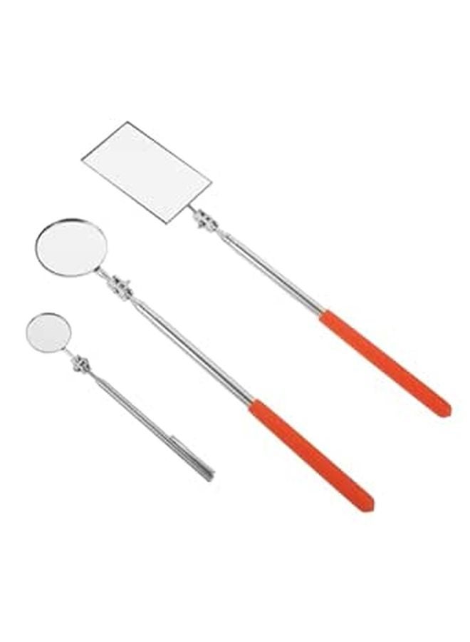 Telescopic Inspection Mirror Set 3pcs Extendable Rod 360 Rotation For Auto Mechanics - Image 1