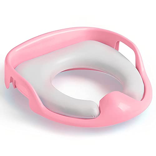 Zeinwap Baby Toilet seat Safe Soft Training Potty Seat Sitting Ring with Handles Bathroom Trainer - Pink - Image 1
