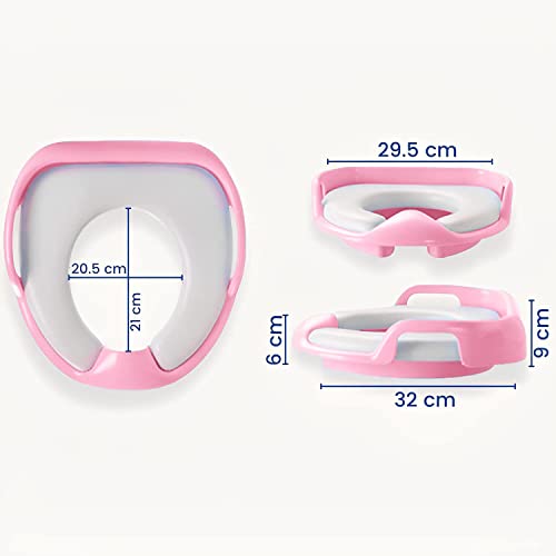 Zeinwap Baby Toilet seat Safe Soft Training Potty Seat Sitting Ring with Handles Bathroom Trainer - Pink - Image 3
