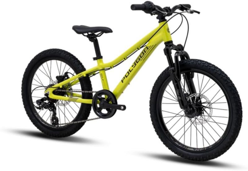 Polygon Relic 20 Kids Mountain Bike | 20-Inch Wheels | Shimano 1x6 Speed | Mechanical Disc Brakes|AL6 Alloy Frame | Green | Youth MTB Bicycle | Small - Image 3