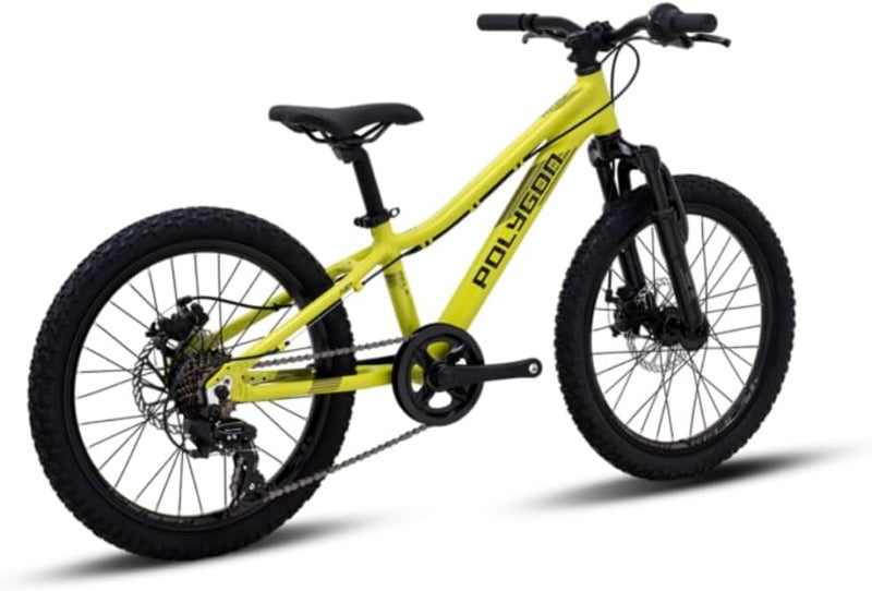 Polygon Relic 20 Kids Mountain Bike | 20-Inch Wheels | Shimano 1x6 Speed | Mechanical Disc Brakes|AL6 Alloy Frame | Green | Youth MTB Bicycle | Small - Image 2