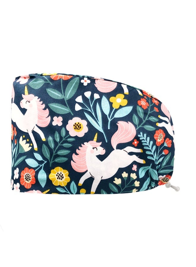 NIBEMINENT Soft Cotton Unisex Scrubs Cap Mens Scrubs Nursing Medical Surgical Caps Medical Uniforms Multicolour Printing Hospital Nurse Hat