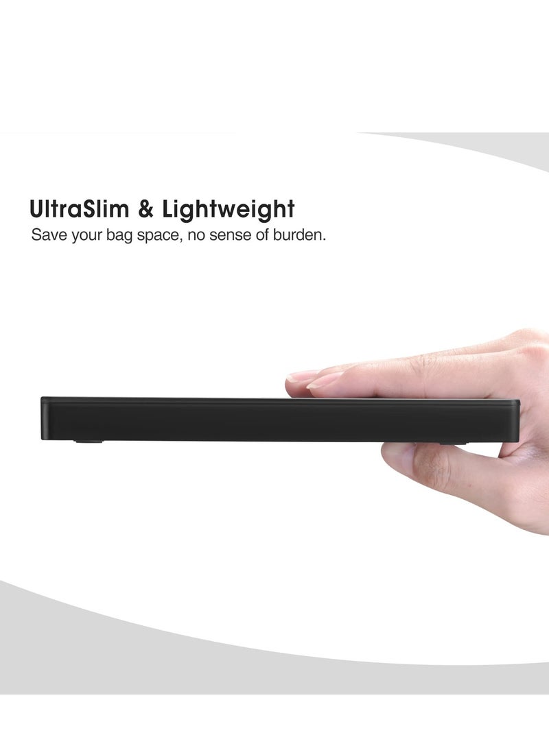 محرك أقراص DVD خارجي، ناسخ أقراص مضغوطة USB 3.0 فائق النحافة مزود بـ 4 منافذ USB وفتحتين لبطاقة TF/SD، محرك أقراص ضوئي لأجهزة الكمبيوتر المحمولة وأجهزة Mac وأجهزة الكمبيوتر الشخصية التي تعمل بنظام ا - Image 3