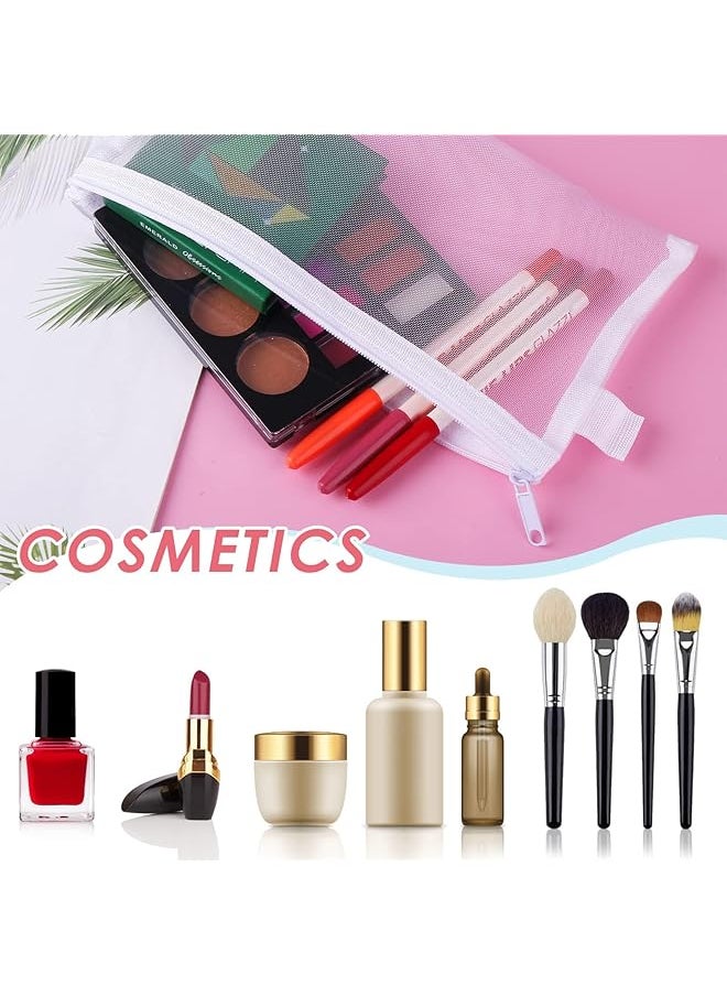 X spring Pencil Bag 3 Pieces Pencil Pouch Nylon Mesh Pen Pouch With Zipper Clear Makeup Bags Case Stationery Storage Bag For Home Office Supplies Cosmetics Travel Accessories  - Image 2