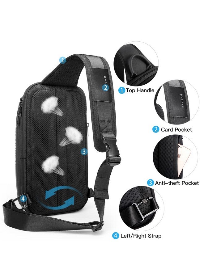 BANGE Sling Bag for Men, Men's Shoulder bags, Waterproof Crossbody Backpack for Men… (7566Black) - Image 1