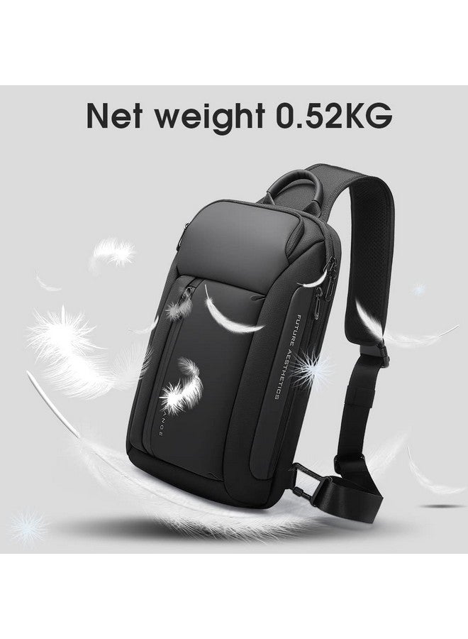 BANGE Sling Bag for Men, Men's Shoulder bags, Waterproof Crossbody Backpack for Men… (7566Black) - Image 2