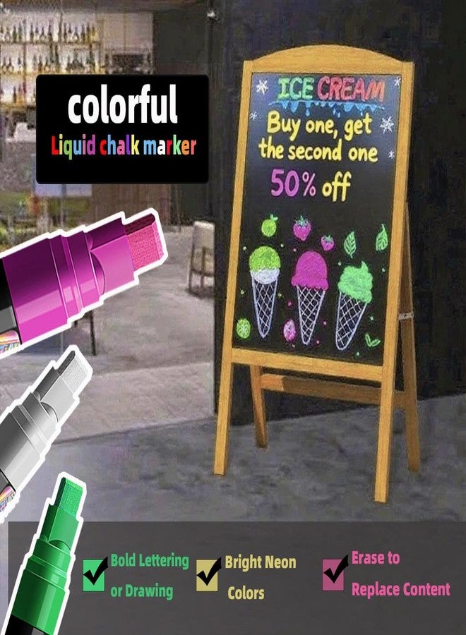 OLINGYOU Window Chalk Markers for Cars Glass Washable, 8 Colors Liquid Chalk Marker Pens with 7mm 2 in 1 Nib Wide Tips, Big Chalkboard Markers Car Window pens - Image 3