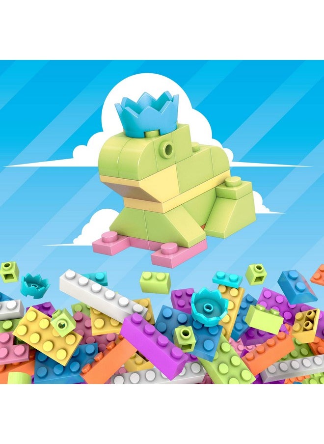 Mega Brands MEGA Construx Kids Blocks Toy Set, Open-Ended Building Bricks Tube with 140 Pieces in Pastel Colors, Ages 4+ Years  - Image 2