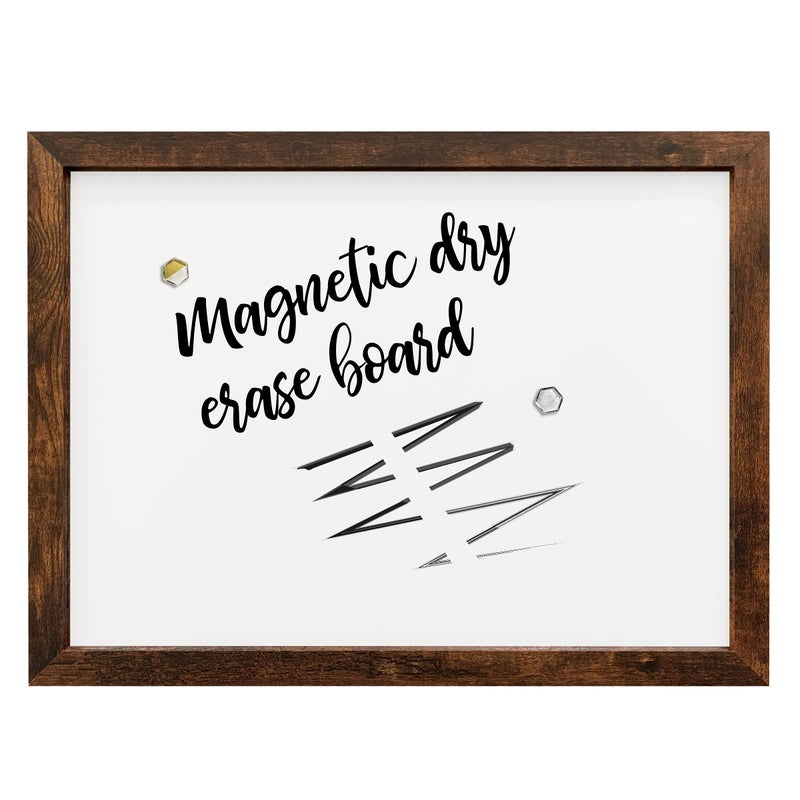 Loddie Doddie Magnetic Dry Erase Whiteboard for Wall - 18" x 24" Rustic Wood Frame with Built-in Marker Tray - Dry Erase Board - Magnetic Board - Image 1