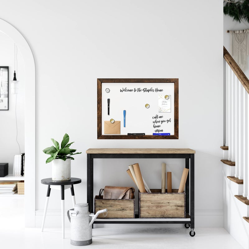 Loddie Doddie Magnetic Dry Erase Whiteboard for Wall - 18" x 24" Rustic Wood Frame with Built-in Marker Tray - Dry Erase Board - Magnetic Board - Image 5