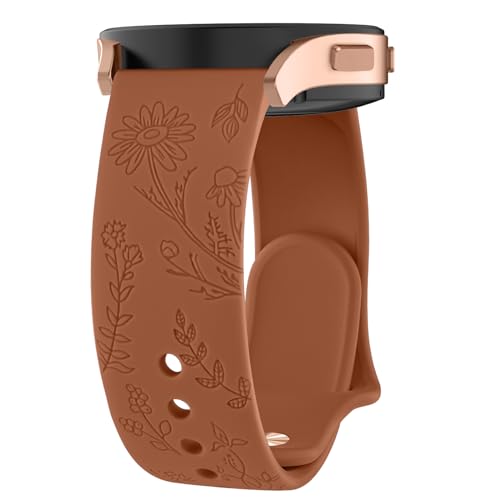 Tobfit 20mm Soft Floral Watch Strap Compatible for Amazfit GTS 2 Mini, Amazfit Bip/Bip U/Pro/Lite, Bip S, Bip 3, Flower Silicone Strap for Amazfit GTS/ 2/2e/3/4/4 Mini, WATCH NOT INCLUDED (Claybank) - Image 1