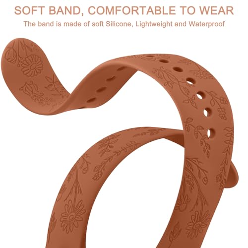 Tobfit 20mm Soft Floral Watch Strap Compatible for Amazfit GTS 2 Mini, Amazfit Bip/Bip U/Pro/Lite, Bip S, Bip 3, Flower Silicone Strap for Amazfit GTS/ 2/2e/3/4/4 Mini, WATCH NOT INCLUDED (Claybank) - Image 4
