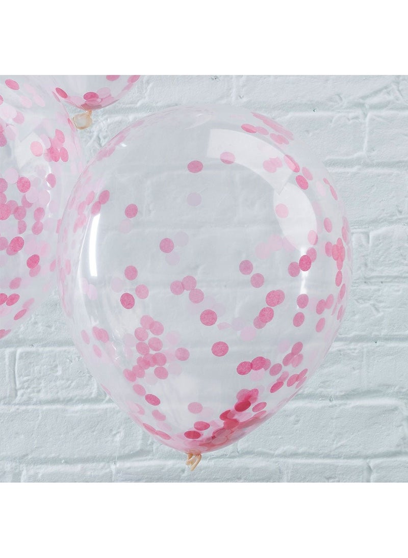 جينجر راي بالونات كونفيتي وردية شفافة 30 سم عبوة من 5 قطع - Image 3