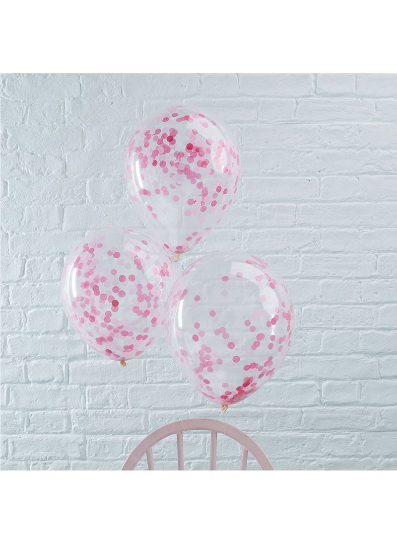 جينجر راي بالونات كونفيتي وردية شفافة 30 سم عبوة من 5 قطع - Image 2