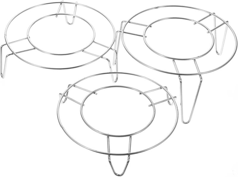 Unomor 3pcs Stainless Steel Steaming Rack Round for Cooking Pot Fish Eggs Vegetables Seafood - Image 2