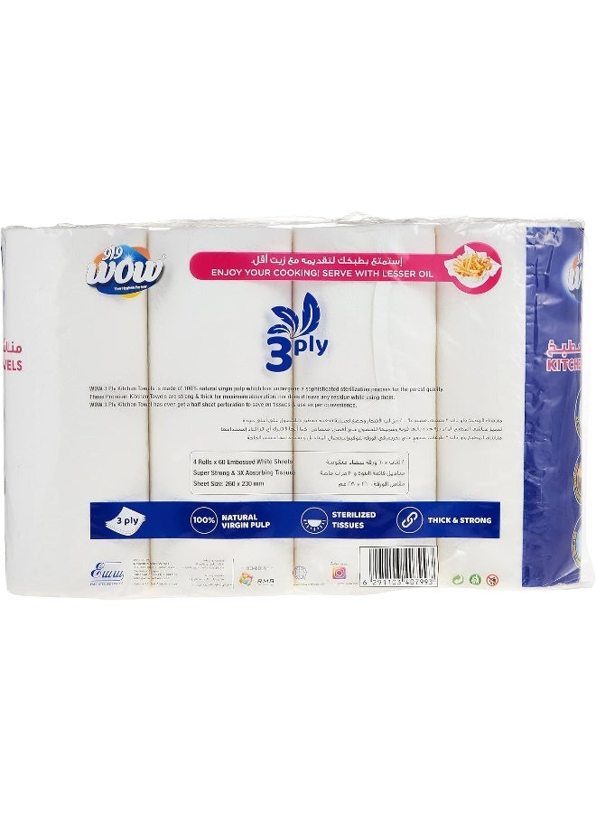 WOW Kitchen Towels - 4 Rolls of 3 Ply - Image 2