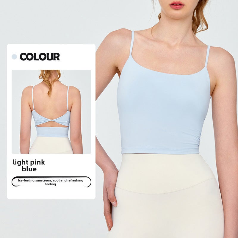 Generic SPF Cool-Touch Yoga Tank Top for Women Pink Blue 