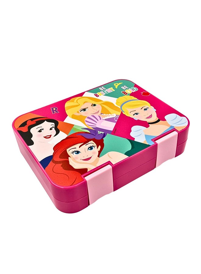 Disney Tiny Wheel Princess Kids Bento Lunch Box, 4-Compartment Tritan School Food Container with Double Buckle Locks, Leak-Proof & BPA-Free - Image 2
