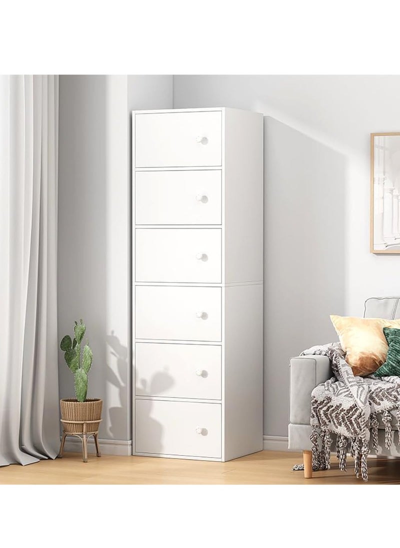 JOMILA Bookcase living room wall cabinet with door bedroom storage cabinet modern minimalist office simple floor-to-ceiling bookshelf (White, 40x30x153cm)  - Image 1