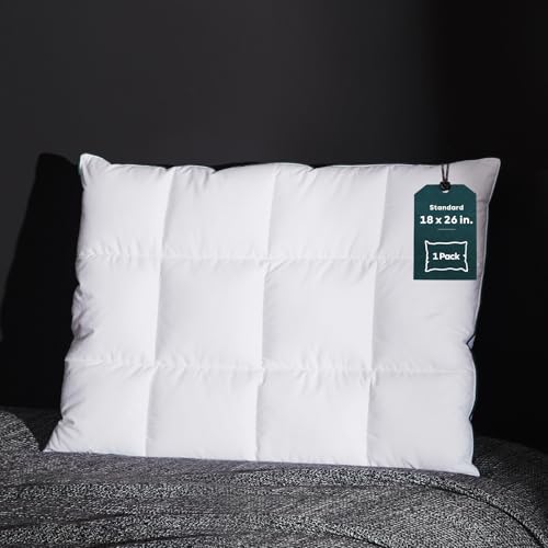 Three Geese Ultra Thin Flat Goose Down Feather Pillows for Sleeping Standard Size, 2.5" Height, 100% Cotton Cover, Ultra Slim Hotel Collection Bed Pillow for Stomach, Back Sleeper, 18x26 in. - Image 1