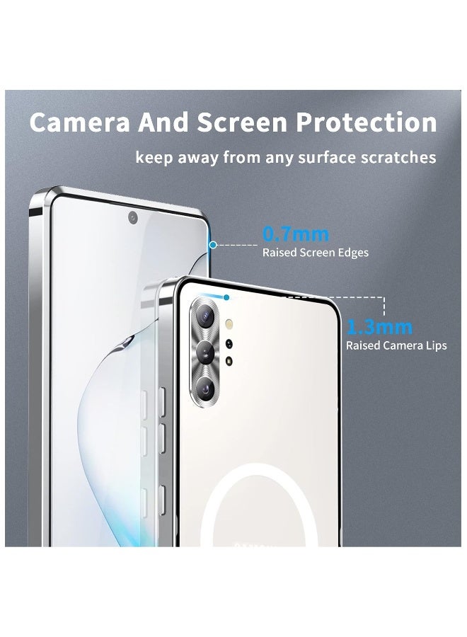 Case for Galaxy Note 10 Plus, Compatible with Mag-safe Magnetic Adsorption Metal Bumper Back Translucent Matte PC Cover for Galaxy Note 10 Plus  - Image 2