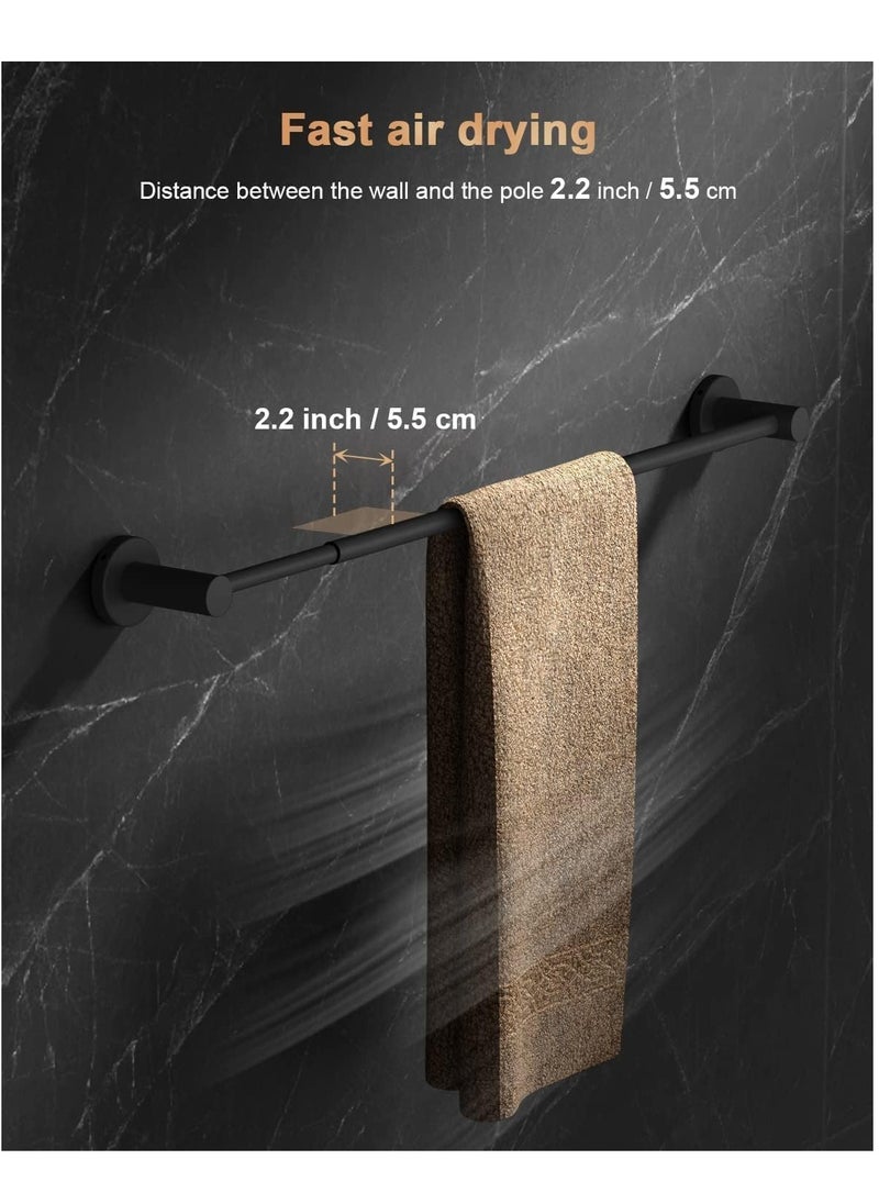 MIXDE Steel Towel Rail, 40-70cm Adjustable Wall Mounted Towel Holder with Screws, Expandable Polished Towel Bar Rack for Bathroom Kitchen Accessory  - Image 2