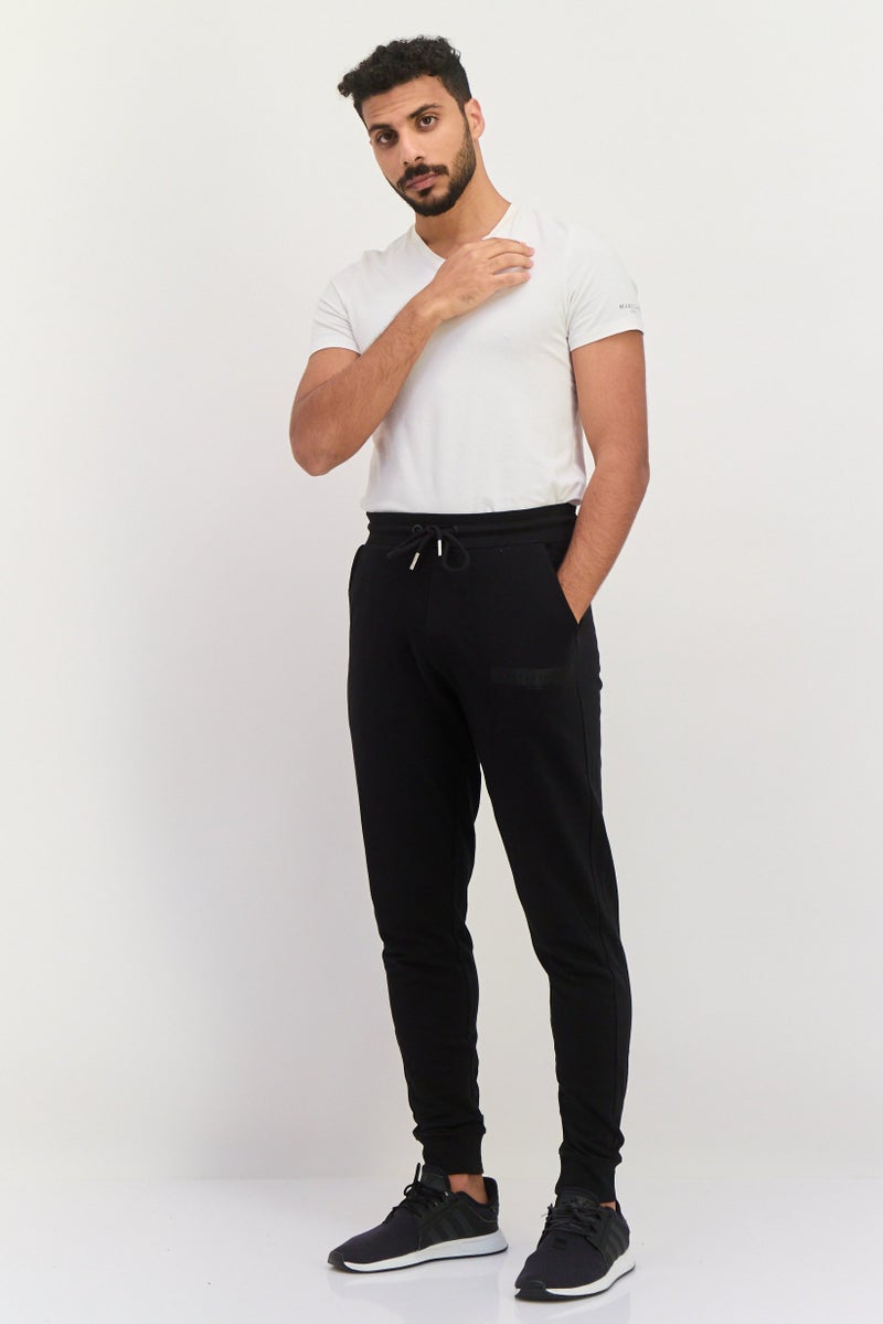 Gazzarrini Men Regular Fit Drawstring Solid Jogger Pants, Black  - Image 2