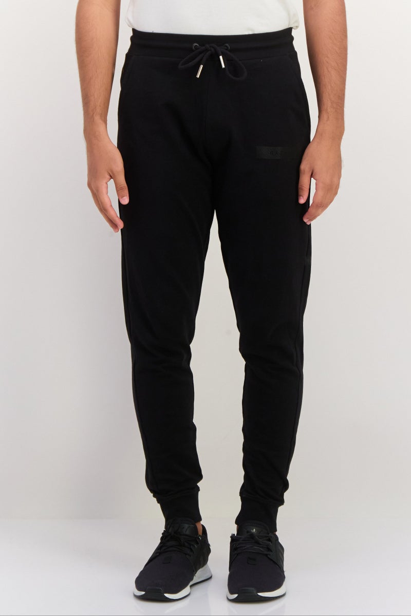 Gazzarrini Men Regular Fit Drawstring Solid Jogger Pants, Black  - Image 1