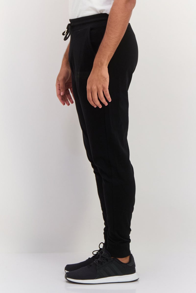 Gazzarrini Men Regular Fit Drawstring Solid Jogger Pants, Black  - Image 3
