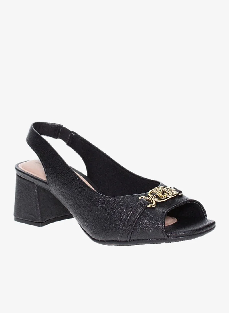 Modare Black Mid Heels Sandals for Women – Sling Back Heel Sandals for Girls with Ankle Strap for Women | Best Price UAE