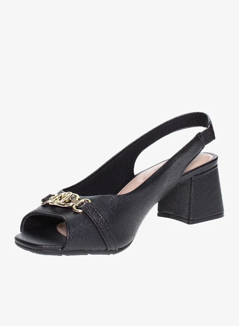 Modare Black Mid Heels Sandals for Women – Sling Back Heel Sandals for Girls with Ankle Strap for Women | Best Price UAE
