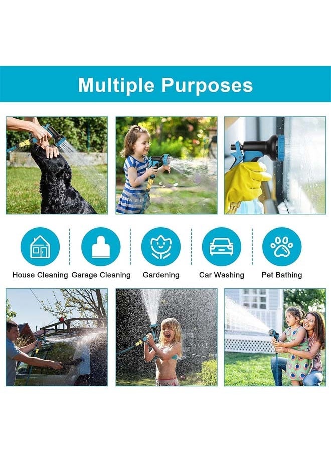 Flexible Garden Hose 100ft, Expandable Water Hose with 10 Shower Adapter, Brass Hanger, Irrigation, Gardening, Retractable, Heavy Duty Hose, 4-Layer Latex Core