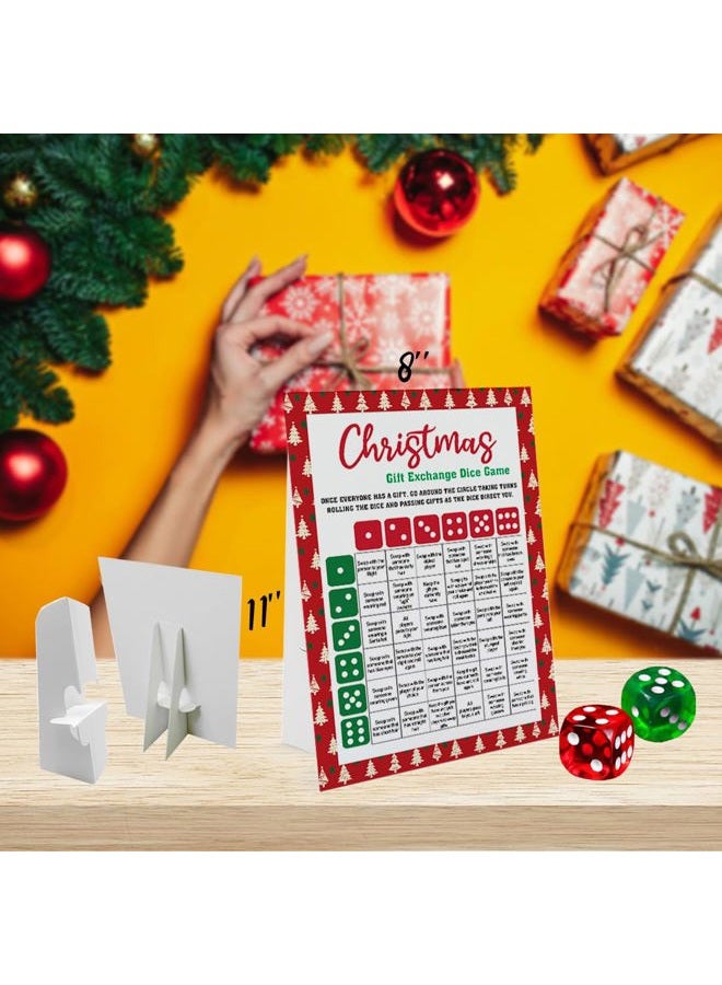 Xenseou Exchange Dice Game, One Instruction Standing Sign with 2 Dice, Christmas Group Party Game, Xmas Gift Swap Game-SDGE02 - Image 2