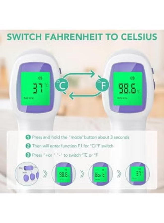 Professional Non-Contact Infrared Thermometer - 3-in-1 Digital Forehead & Object Temperature Gun - Accurate Instant Readings with Fever Alarm & Memory Function - Image 2