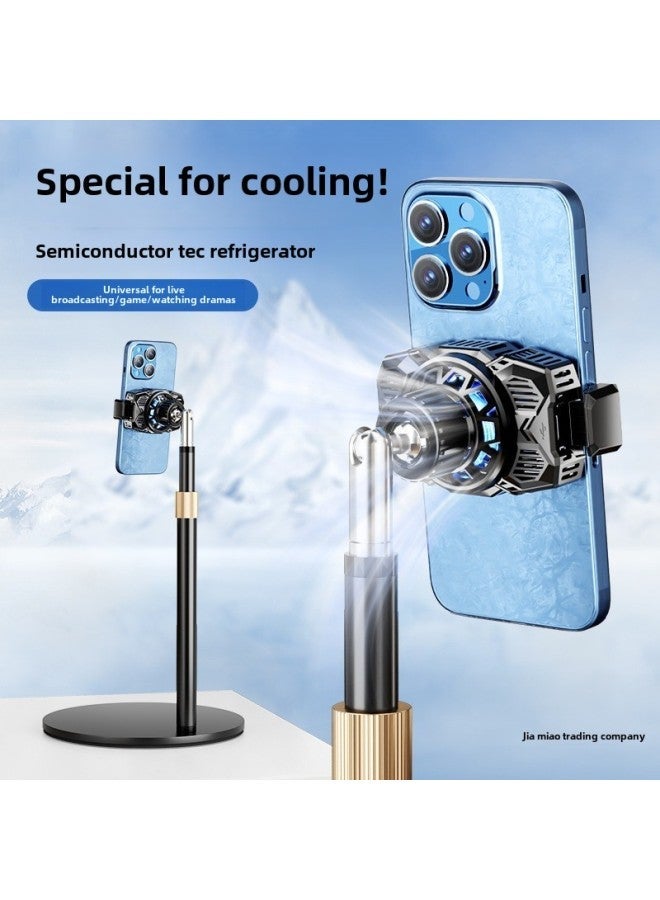 Mobile Phone Radiator Cooling Semiconductor Refrigeration Mute Game Water-cooled Back Clip Live Liftable Bracket With Wind-Color:Semiconductor Tec Refrigerator - No Black - Image 5