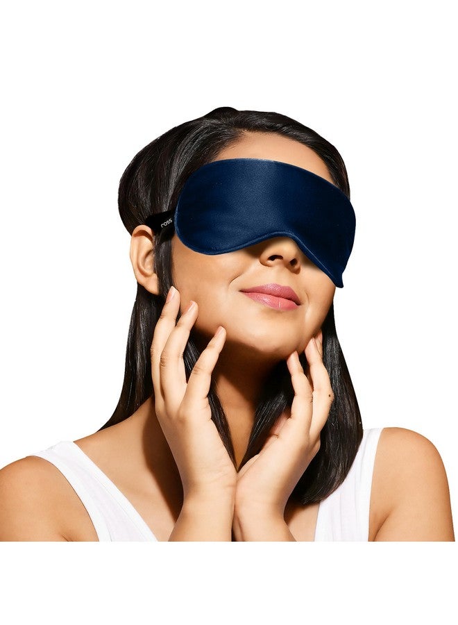 ROSS قناع النوم من روس 100% حرير التوت، ناعم للغاية لتغطية العينين (أزرق) - Image 1
