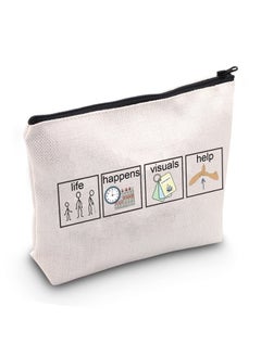 JXGZSO Special Education Teacher Gift Life Happens Visuals Help Cosmetic Bag Gift For Teachers (visuals help BAG)  - Image 1