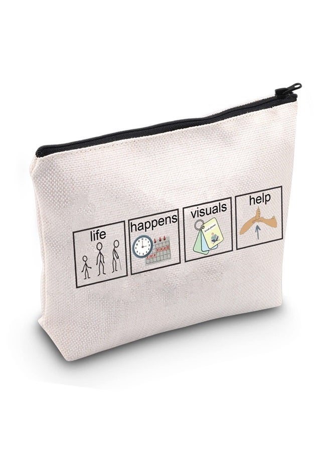 JXGZSO Special Education Teacher Gift Life Happens Visuals Help Cosmetic Bag Gift For Teachers (visuals help BAG) - Image 1