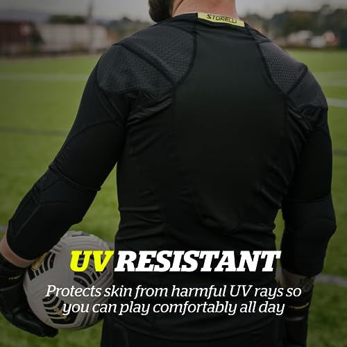 Storelli BodyShield Goalkeeper Light Matchday 3/4 Undershirt, Compression Shirt, Sports Accessories, Turf Protection, Lightweight, UV Resistant, Sweat Wicking, Men & Youth Sizes, Black, Large - Image 5