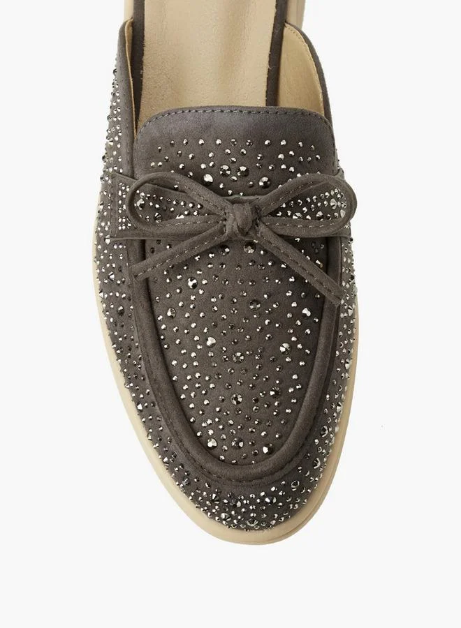 Renzo Ruganni GREY Women Embellished Mules for Women | Best Price UAE