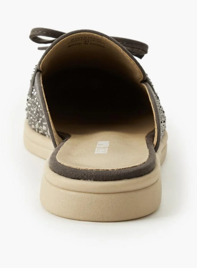 Renzo Ruganni GREY Women Embellished Mules for Women | Best Price UAE
