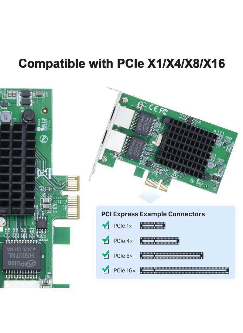 10Gtek 10/100/1000Mbps Gigabit Ethernet Converged Network Adapter (NIC) with Intel 82576 Chip, Ethernet PCI Express Network Card, Dual RJ45 Copper Ports, PCI Express 2.0 X1, Compare to Intel E1G42ET  - Image 3
