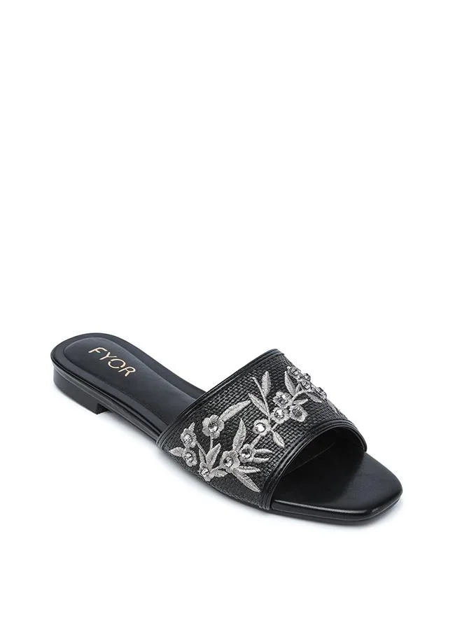 Fyor Stylish Floral-Embellished Flat Sandal HL 312
