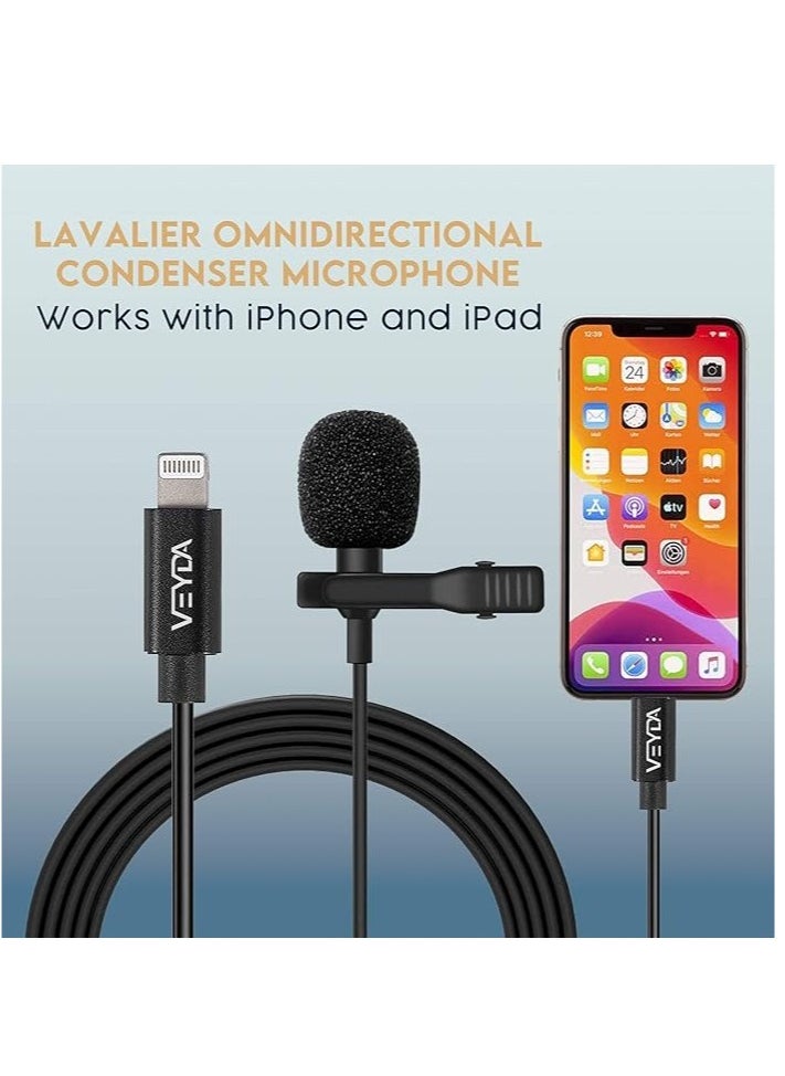 Generic - iPhone Lavalier Microphone - VD-LL1 Lightning Adapter Lav Lapel Clip-on Omnidirectional Condenser Mic - Image 1