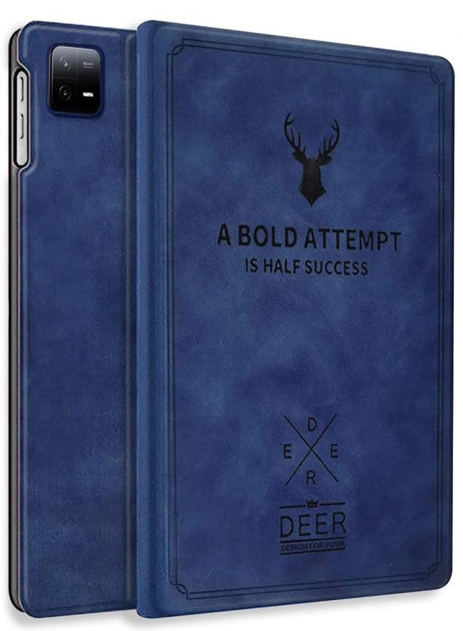 Robustrion Cover for Xiaomi Mi Pad 6 Cover, Deer Pattern Flip Case Cover for Xiaomi Mi Pad 6 11 inch, Support Auto Sleep Wake - Blue - Image 1