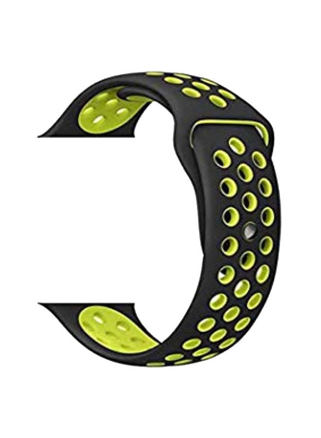 NIBEMINENT Wrist Band For Apple Watch 3/4/5 Black/Yellow - Image 1