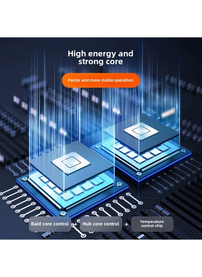 Maiwo Dual-disk Intelligent Temperature Control Type-C High Speed With Raid Aluminum Shell 3.5-inch SATA Hard Disk Daisy Chain-Color:K35282C-double-disc Temperature Control Array Box  - Image 3