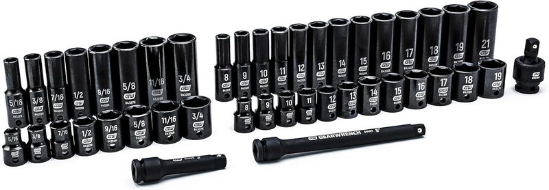 GEARWRENCH 44 Pc 38 Drive 6 Point Standard  Deep Impact SAEMetric Socket Set  84916N - Image 2